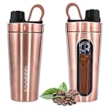 TOOFEEL Shaker Proteinshake Edelstahl 800 ml Metall Eiweiß Shaker mit Kugel, Sichtfenster mit Mess-Skala, Fitness Gym Shaker, BPA Frei Geruchsneutraler Auslaufsicher Protein Shaker