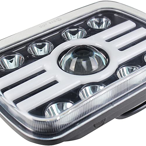 Lanterna De Cabeça De 5X7 Polegadas Halo DRL Angel Eyes H4 Led Square 44W Lanterna De Cabeça Para 86