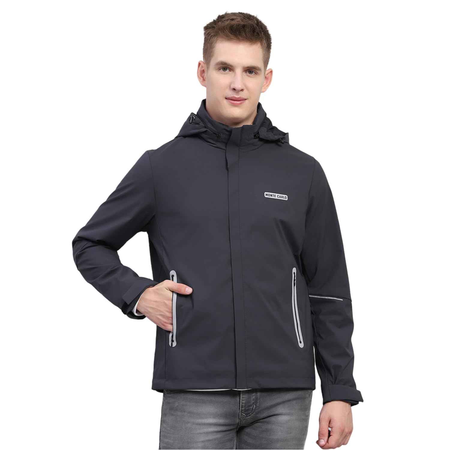 monte carlo Mens Solid Red Detachable Hood Full Sleeve Jacket-picture-55