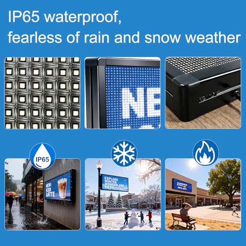 Image of P6(40 inch * 17 inch) Digital Programmable Scrolling Led Sign Scrolling Outdoor For Business message Board Display Screen Electronic Menu Board Wifi Control Word Light