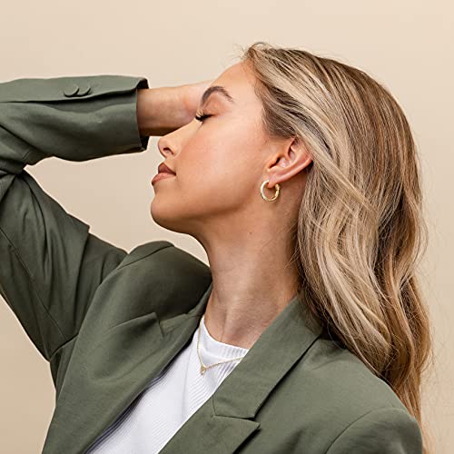 Pavoi 19B-TC14-Y 14K Gold Plated 925 Sterling Silver Cubic Zirconia Hoop Earrings thumb #1