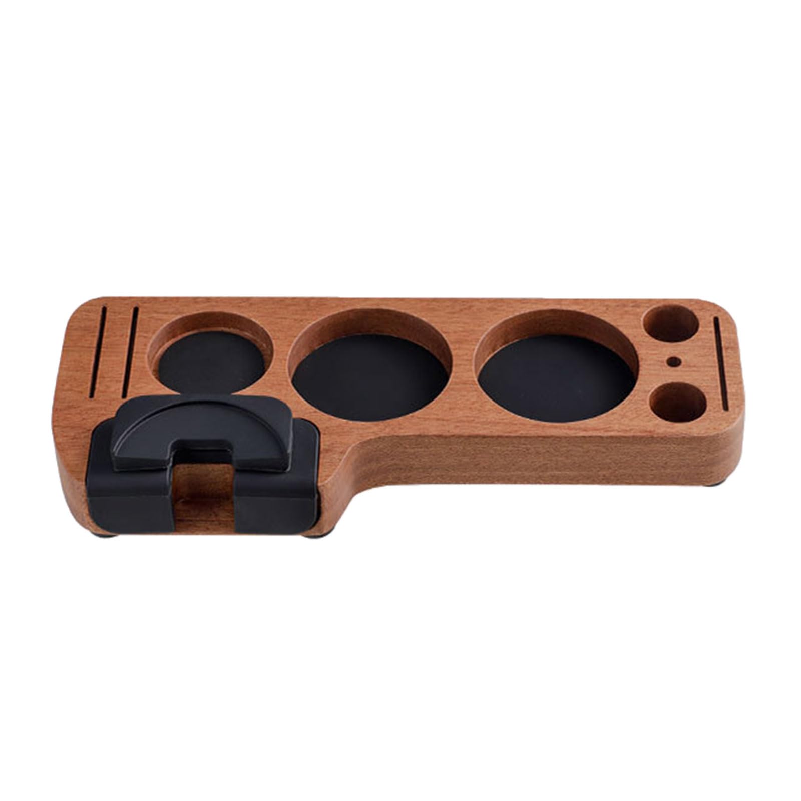 Msioytog Sapele Tamper Station Multifuntional Wood Tamping Station Coffee Tamping Stands Wood Coffee Lover Functional Tamper