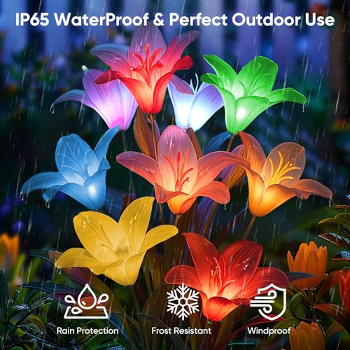 Nfever LILY-06 Solar Lights Outdoor Garden Decor: 6 Pack Of 24 Lily Flowers Solar Lights thumb #2