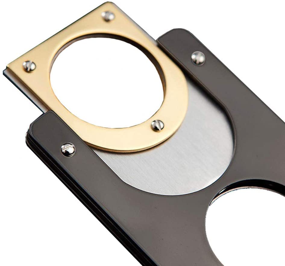 Zigarettenschneiderzubehör, Zigarrenschneider Edelstahl Guillotin-Doppelklingen Cutter Taschenschneider Tragbare Zigarren-Werkzeugmesser-Schere mit Tasche (grau) (Color : Gray)