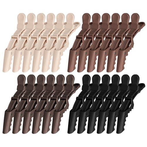 Ondder 24 Pack Alligator Hair Clips for Styling Sectioning Large Salon Pro Hair Clips for Barber Clips for Hair Coloring, Cutting, Sectioning Big Gator Clips Hair Styling Accessories for Women Men