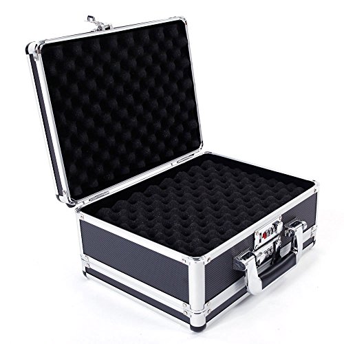 Tesmula Gt2-Lc 301523Cm Aluminum New Framed Locking Gun Pistol Handgun Lock Box Hard Storage Carry Case Black #TOP4