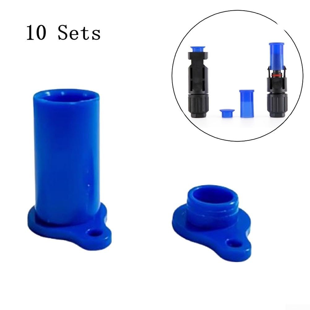 Lot de 10 paires de bouchons anti-poussière en silicone étanche IP67 pour connecteurs MC4 Noir