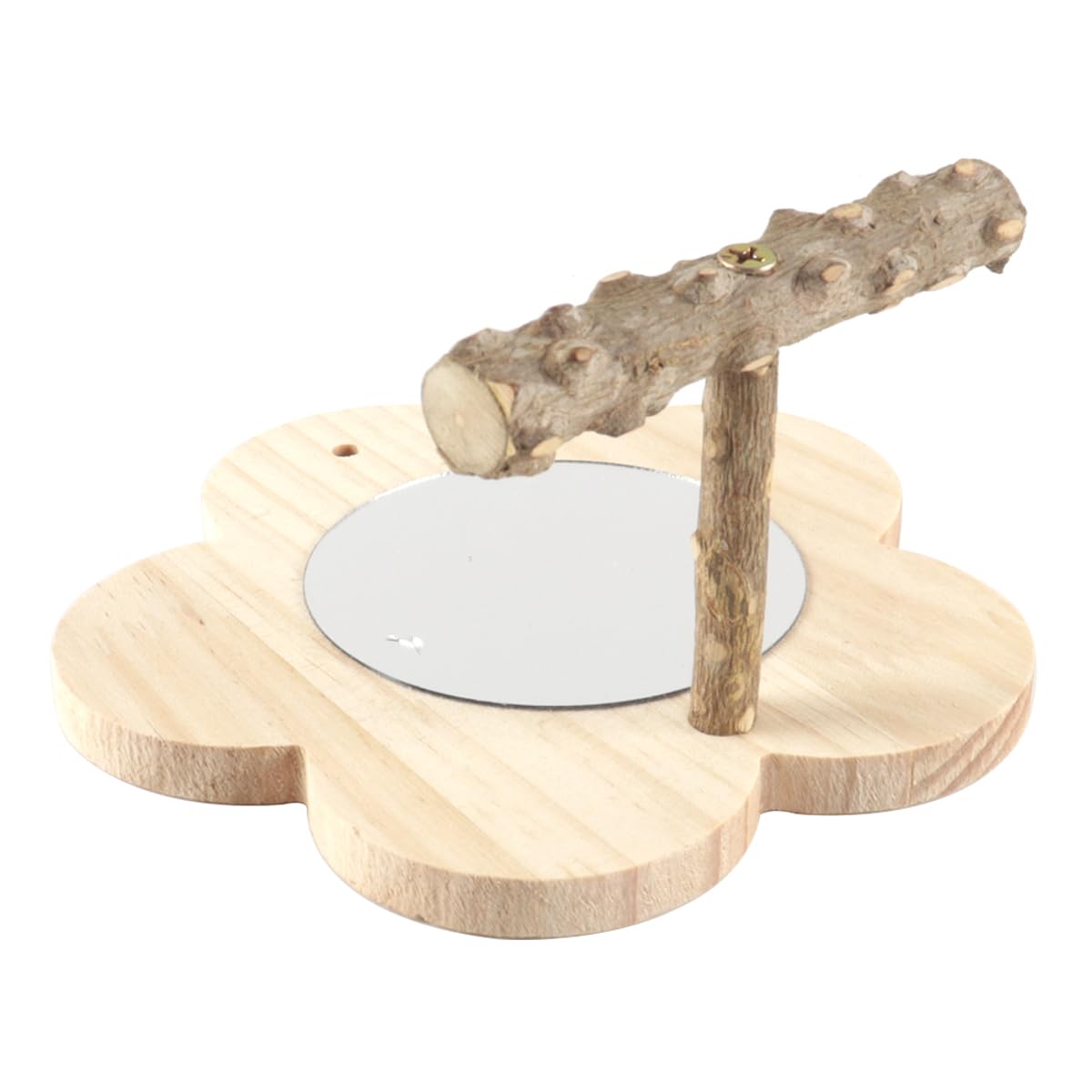Orivin Bird Mirror, Bird Mirror, Budgie with Wooden, Cage Perch Parrot (15 X 8 CM Wood - Image 2