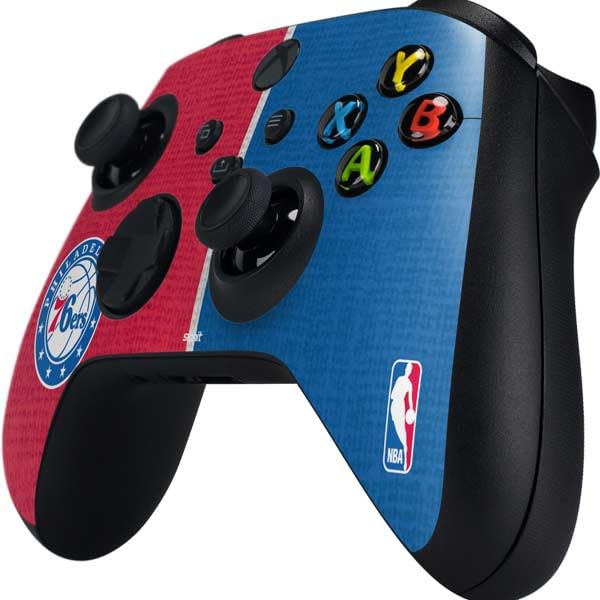Skinit Decal Gaming Skin Compatible with Xbox Series X Controller - Officially Licensed NBA Philadelphia 76ers Canvas Split Design