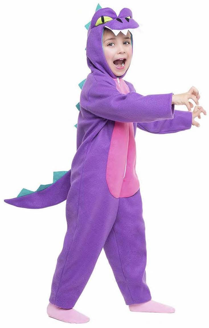 Disfraz Dinosaurio Color Morado Talla 3-4 Años Tamaño Infantil