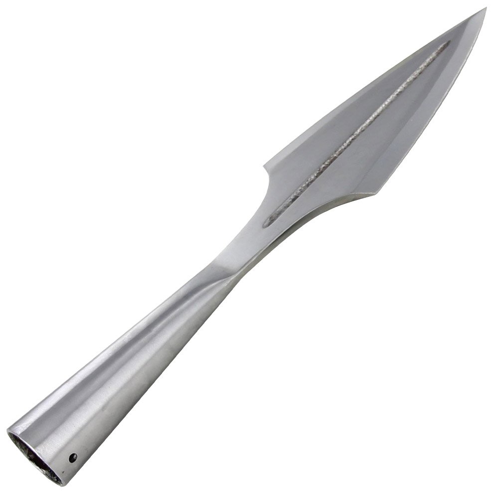 Armory Replicas - Functional Viking Age Real Spear Head Attachment- Hand Forged Tempered Carbon Steel Medieval Reenactment Spear Head - Shaft Not Included