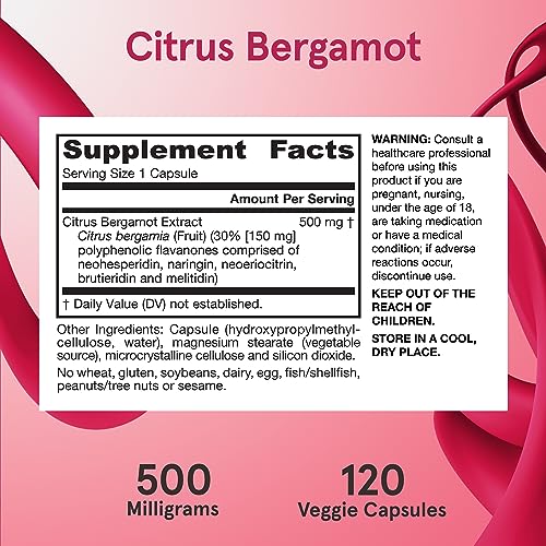 Jarrow Citrus Bergamot Supplement 500 mg, 120 Veggie Caps - image 6