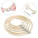 Pllieay 6 Pieces 6 Size Embroidery Hoops Wooden Round Adjustable Bamboo Circle Cross Stitch for Art Craft Handy Sewing