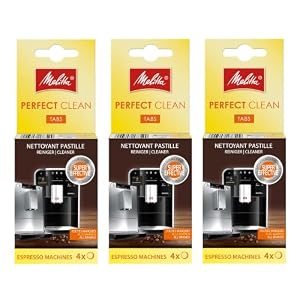 Melitta Perfect Clean Reinigungstabletten 3er Pack (12 Tabletten) – Reinigungstabs für Kaffeevollautomaten, Kaffeemaschinen & Espressomaschinen – Effektive Entfernung von Kaffeefett & Rückständen