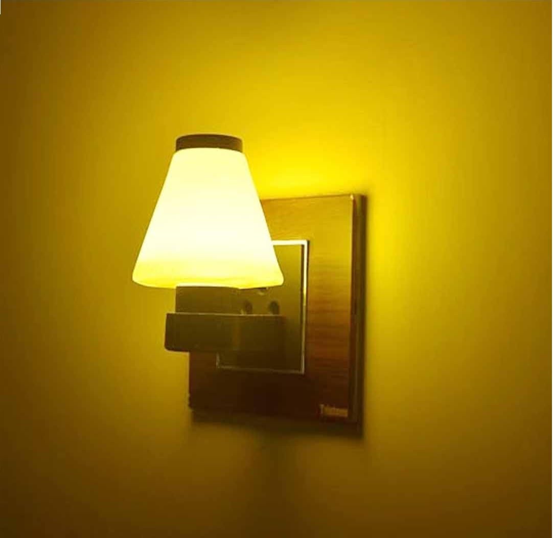 GURUSOAMI Yellow Small Cone LED Wall Lamp