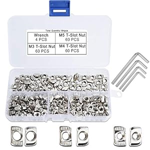 QIMEI-SHOP M3 M4 M5 T-Nut-Muttern Set 184 Stück