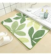 Molesun Floral Bath Mat Bathroom Rug, Plush Microfiber Shower Rug Non-Slip Water Absorbent Bath R...