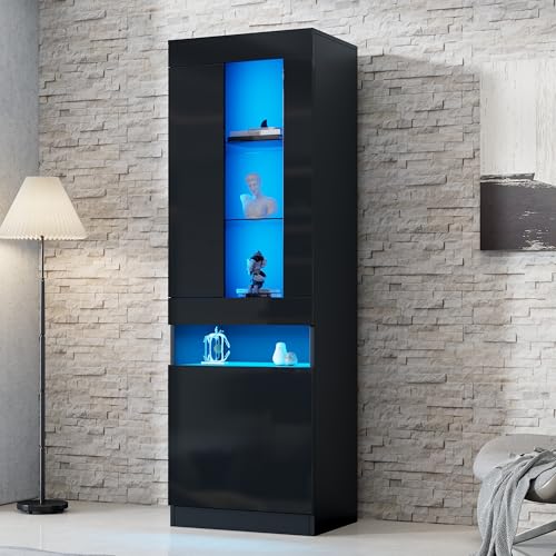 BENMWS Vitrina de 50 x 180 cm, color negro