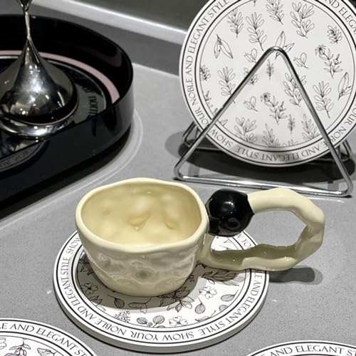 Image of CALANDIS 4Pcs Hot Pot Heat Insulation Pad Creative for Tabletop Dining Table Bathroom | 4 Drink Coasters 1 Tripod