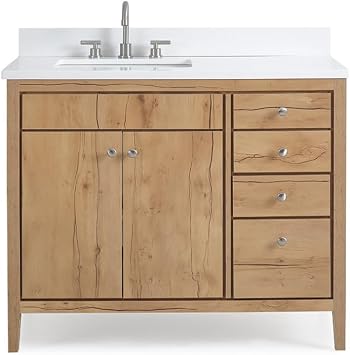 Tennant Brand 42 inch Modern Style Beatrice Bathroom Sink Vanity in Wood Finish 42 inch