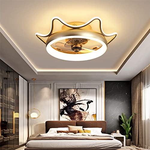 Ventilador de techo con luz, Ventilador de techo silencioso con iluminación Luz LED y ventilador con control remoto Luz de techo Luces de techo ajustables de 6 velocidades 30w Lámpara colgante regulab