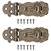 ZZLZX 2PCS Antique Wooden Box Decorative Latch 12 Screws Wooden Chest Jewelry Box Furniture Vintage Metal Hasp 90 Degree Antique Gift Box Latch Diary Wooden Box Hook Jewelry Box Tool Box Latch