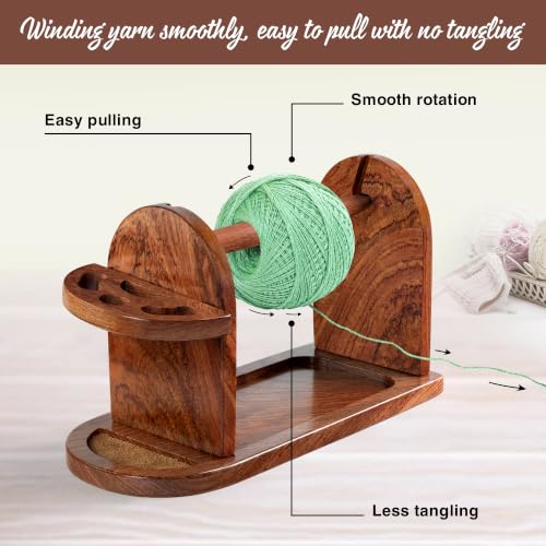 SAVINA Wooden Yarn Holder for Crocheting & Knitting, Horizontal Spindle by SAVINA - Used condition - Image 2