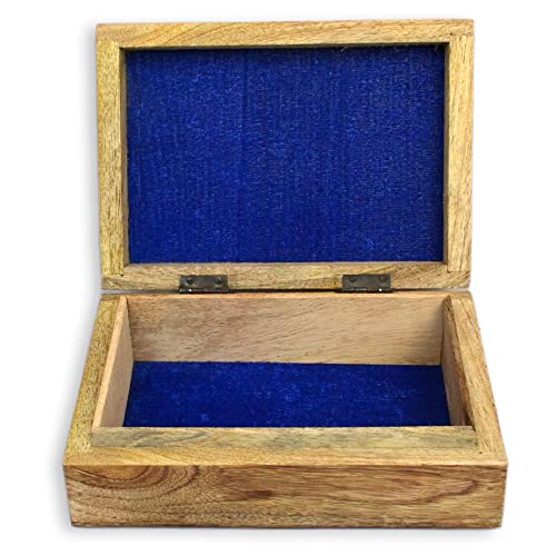 Craftclick 7 Inch Wooden Jewelry Box - Handmade Wood Art Portable Treasure Organiser Keepsake-Decorative Wooden Memory Storage Case Single Compartment For Women Men Jewel - Vintage Trinket Box (Lady Of Peace) #TOP4