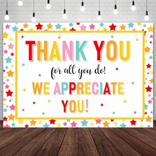 Amazon.com : AIBIIN 7x5ft Thank You for All You Do Backdrop We ...