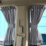 BININBOX 2X 70/50cm Auto Rear Valance UV Sunshade Drape Visor Car Side Window Curtain (Gray...