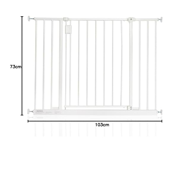 Foto 3 de 3 de Puerta para pasillo extra ancha, de la marca Safetots. De 97 a 103 cm, color blanco