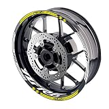 MC MOTOPARTS 17 inch Wheel Rim Stickers Stripe Decals Tape Compatible with YZF R6 2019-2020 19 20 (Yellow)