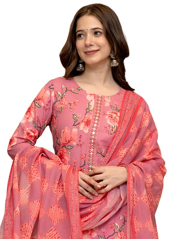 Vaamsi Women's Rayon Blend Floral Straight Printed Kurta Pant With Dupatta | kurta sets for woman - Review, Price and Buying Guide