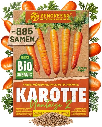 ZenGreens - Bio Karotten Samen - Karottesamen - Gemüsesamen für den einfachen Anbau im Garten Balkon oder Hochbeet - Gemüse Saatgut - Möhre - Nantes 2