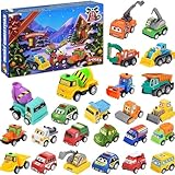 Chaies Adventskalender 2025 – 24 Tage Countdown mit Fahrzeugmodell mit Reibung, Spielzeug, Auto, Tischdekoration für Jugendliche, Mädchen