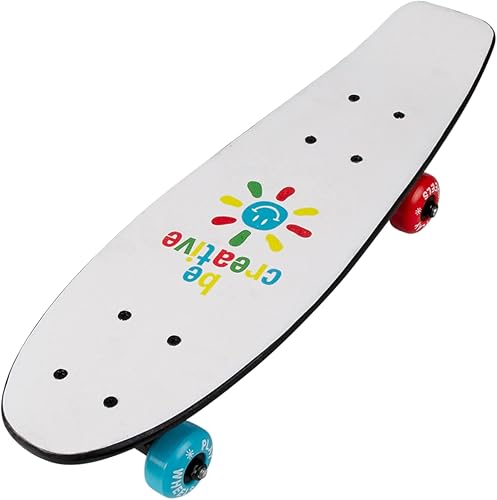 Miniatura 5 de PlayWheels Combo de patineta y casco de pizarra de 21 pulgadas, diseño personalizable con tiza incluida, cubierta de arce duradera de 9 capas, paseo