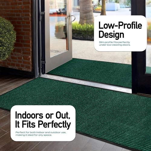 MaxMat Durable Rubber Door Mat - Heavy Duty, Indoor/Outdoor, Easy Clean, Waterproof, Low-Profile Mat for Entry, Patio, Garage - Stylish (Green, 2' x 3' (Mud Trapper)) by MaxMat - Image 3