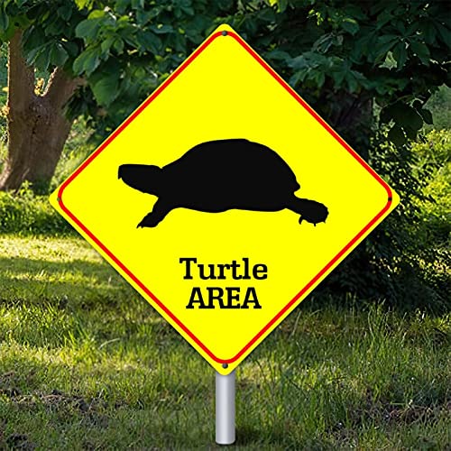 Plaque tortue crossing zone en métal déco extérieure 38cm