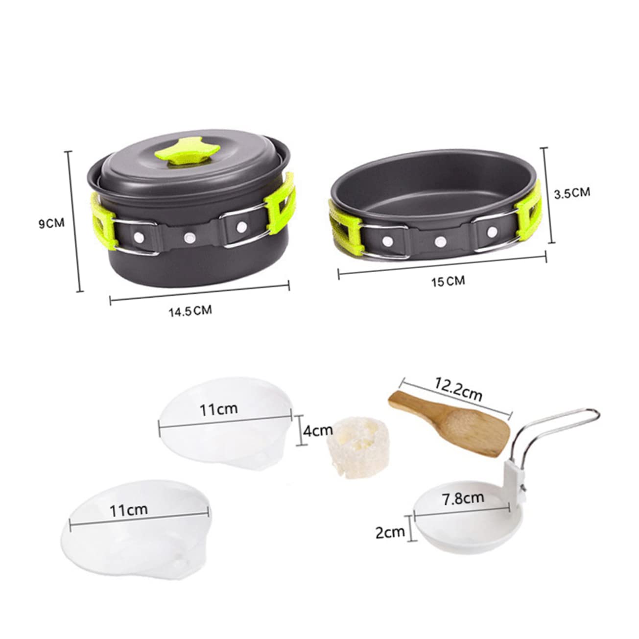 SUPVOX 1Set Outdoor Camping Cookware for Persons Portable Pots with Handles Includes Camping Cooking Utensils for Hiking and Outdoor Adventures