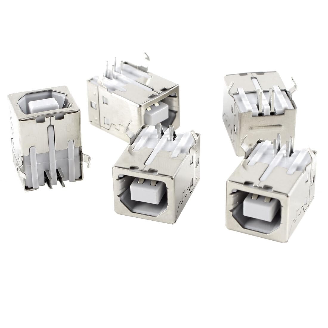 #US 5pcs USB Female Type-B Jack 4-Pin 90 Degree PCB DIP Socket Contor