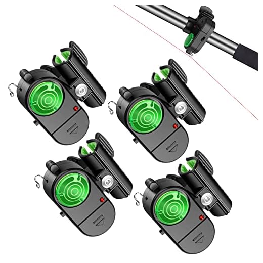 TSV 4 Pack Fishing Bite Alarm, Sensitive Electronic Fishing Alarms Indicator, Sound Bite Alert Bell with LED Lights Fishing Bells Clip On Fishing Rod for Daytime Night Carp Fishing Outdoor