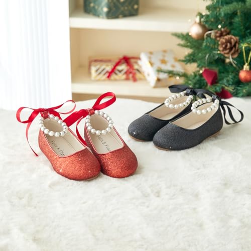 Image of Felix & Flora Girls Toddler Little Ballet Shoes - Flower Girls Mary Jane Flats Dress Shoes Party Wedding