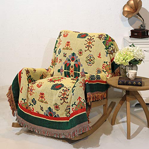 Jeté de canapé fait main en coton supérieur pour salon chic