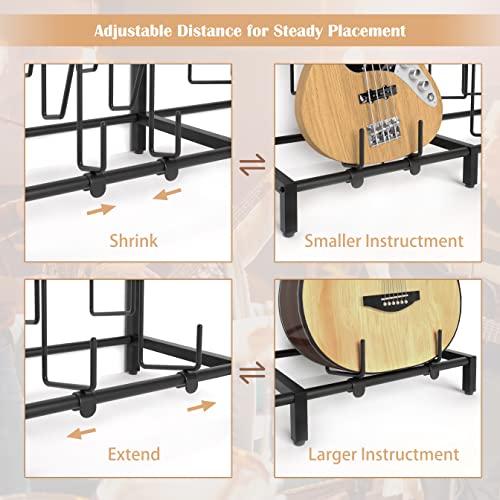 Bikoney Guitar Stand 7-Holder For Acoustic, Electric Guitar, Bass, Guitar Rack Adjustable For Multiple Guitars, Guitar Accessories Gifts For Men, Guitar Stands Holder Floor Display For Home Studio #TOP4
