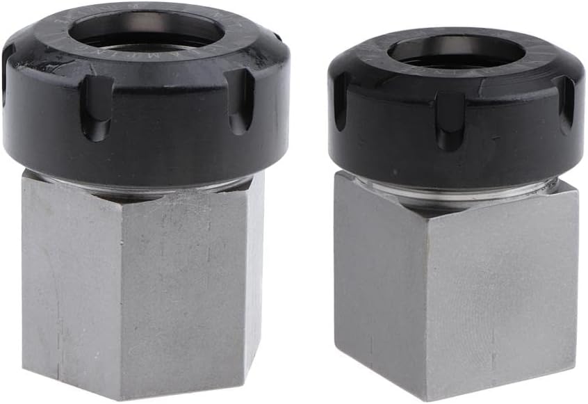 2 Pack ER-40 Collet Block Set for Wood Lathe Workholding - Hex and Square Collet Chuck Holder, CNC Tool Holder, 80x50mm Hard Steel Material, 60/90/120 Degree Drilling, Milling