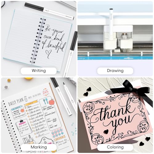 REALIKE Acrylic Paint Markers for Cricut Maker 4/ Maker 3/Maker/Explore 5/4/3/Air 2/Air, 7 Pack Black Acrylic Paint Pens for Rocks, Paper, Wood, Canvas, Glass, Ceramic, Fabric (1.0 Tip) - Image 3