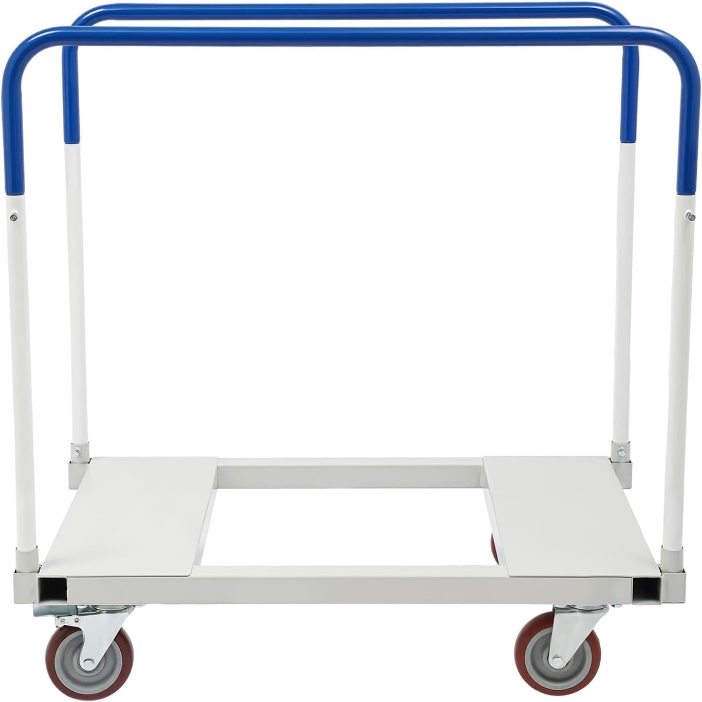 Drywall Cart Dolly, Heavy Duty Flatbed Cart with 4 Casters and Removable Handrails, 1500LBS Weight Capacity Panel Dolly Cart for Factory, Warehouse, Garage