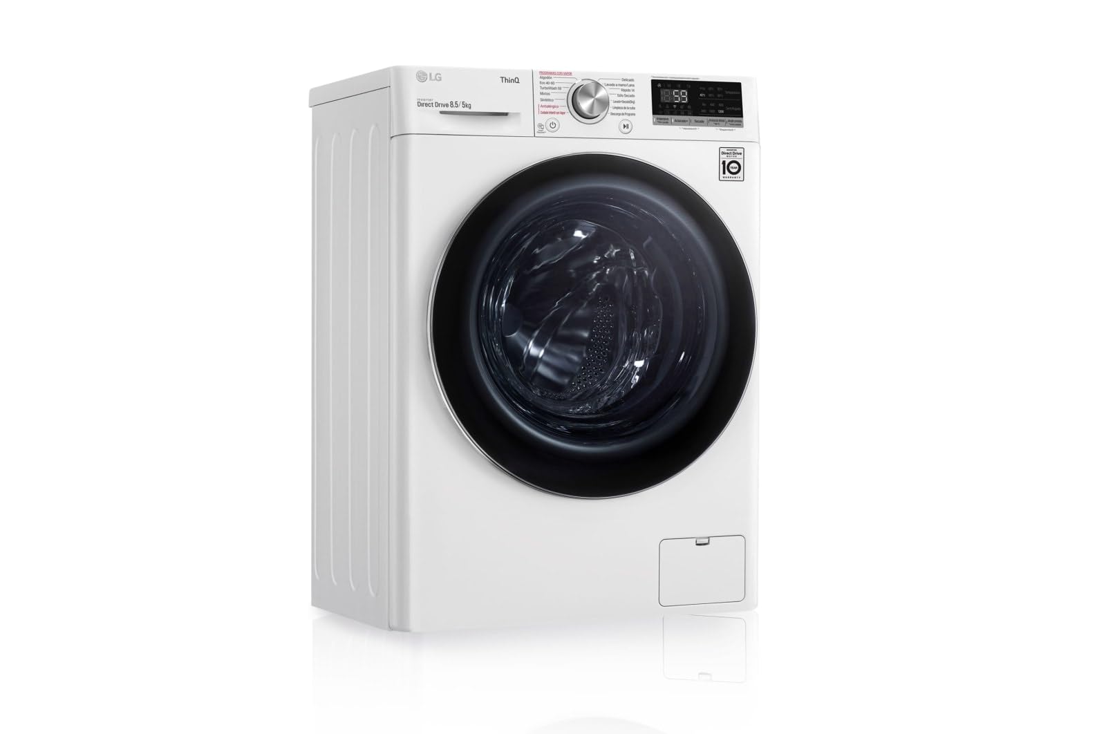LG F2DV5S85S2W Lavadora secadora, Carga frontal, 1400RPM, Inteligencia artificial, Blanco, 8.5/5 kg