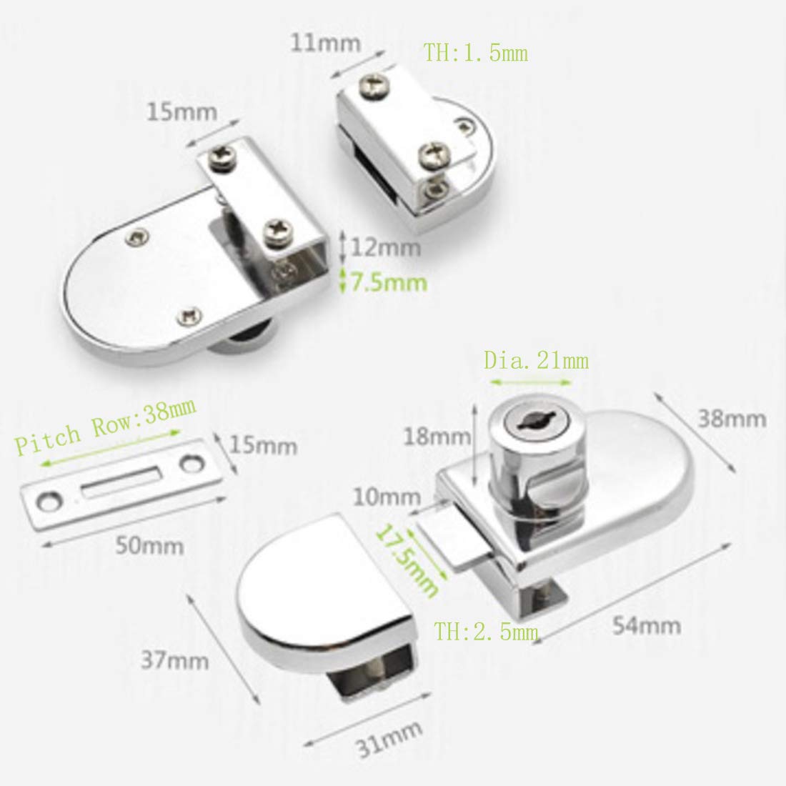 LC LICTOP 2 Pack Security Showcase Display Glass Double Door