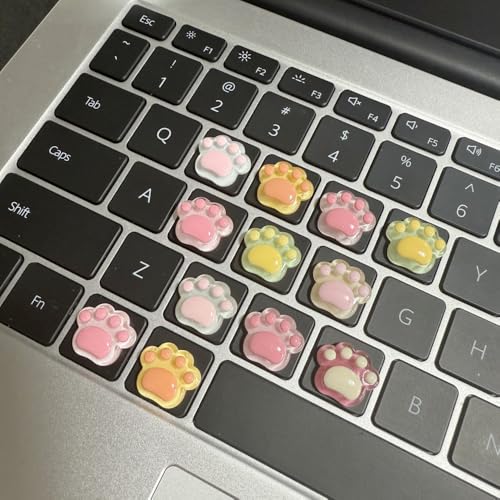 30pcs Cute 3D Keyboard Key Caps for Nail-Art Typing,Resin Cat Paw Raised Keyboard Stickers,Adhesive Keycap Riser for Long Nails,Kitty Keycap Riser for Nail Art Protective Christmas Gift(Cat Paw,30pcs) - Thumbnail 7